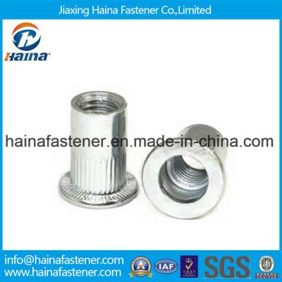 Zinc Plated 8.8 Grade Flat Head Knurled Body Rivet Nut