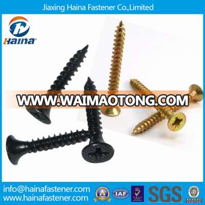 DIN7505 Yellow Zinc Plated Fine Thread C1022A Chipboard Screw / Black Grey Phosphated Bugle Head Coarse Thread Drywall Screw with Competitive Price